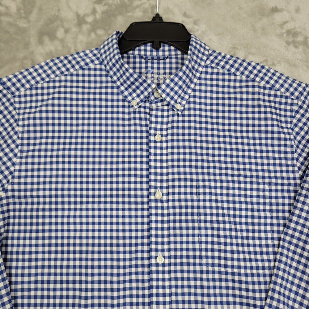 Vineyard Vines On The Go Performance OTG XL Shirt Mens Blue Check Button Down